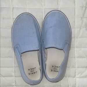 Janie and Jack Light Blue Kids Slip-On Sneakers